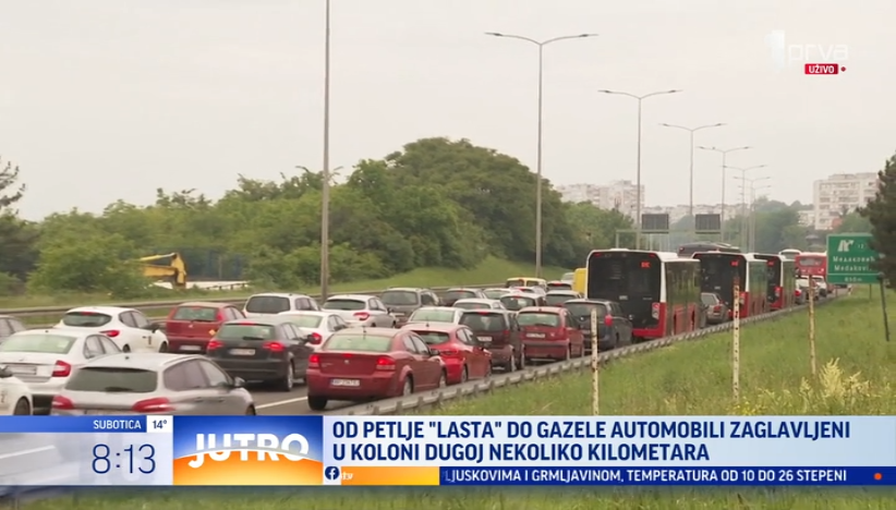 Kolaps na autoputu u Beogradu